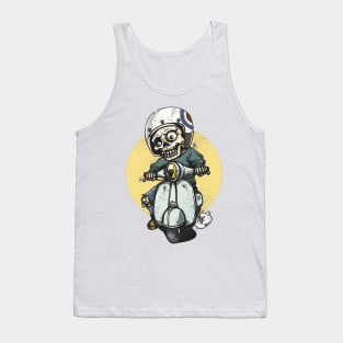 Skull on a vintage scooter Tank Top